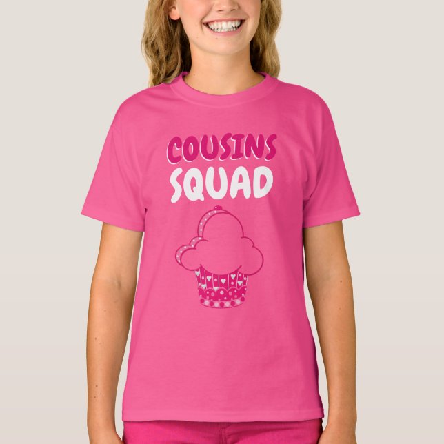 Cousins Girls' Hanes TAGLESS® T-Shirt (Framsida)