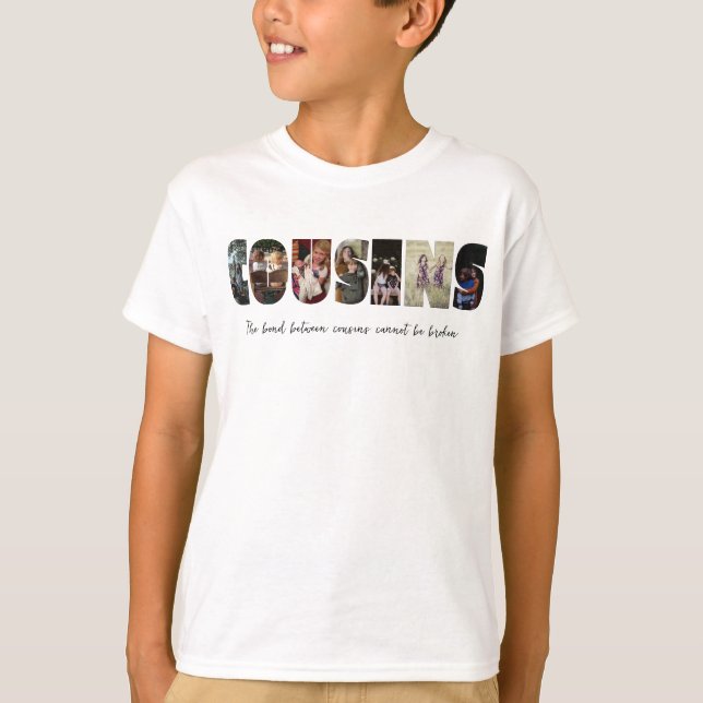Cousins Photo Collage Barn T-Shirt (Framsida)