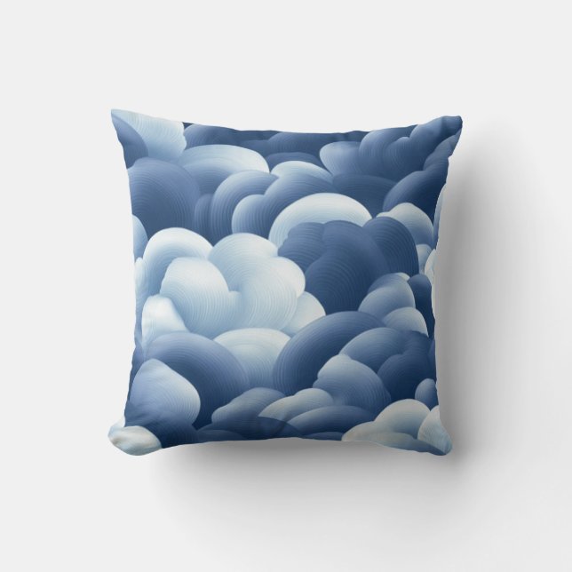 Coussin art abstrait bleu kudde (Framsida)