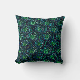 Coussin art abstrait vert kudde