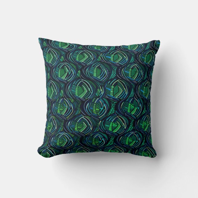 Coussin art abstrait vert kudde (Framsida)