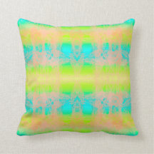 coussin bleu vert