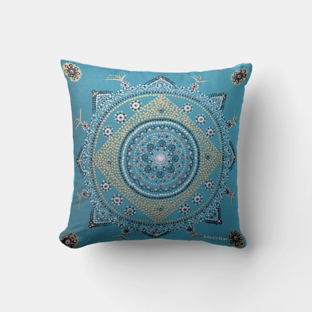Coussin Blue Mandala Kudde (Framsida)