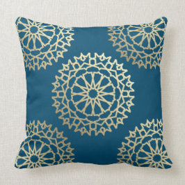 Coussin Bohême chic bleu pétrole Kudde
