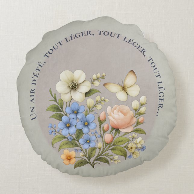 coussin boho un air d'été botanique rund kudde (Baksidan)