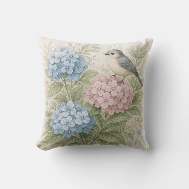 coussin botanique boho hydrangea kudde (Framsida)