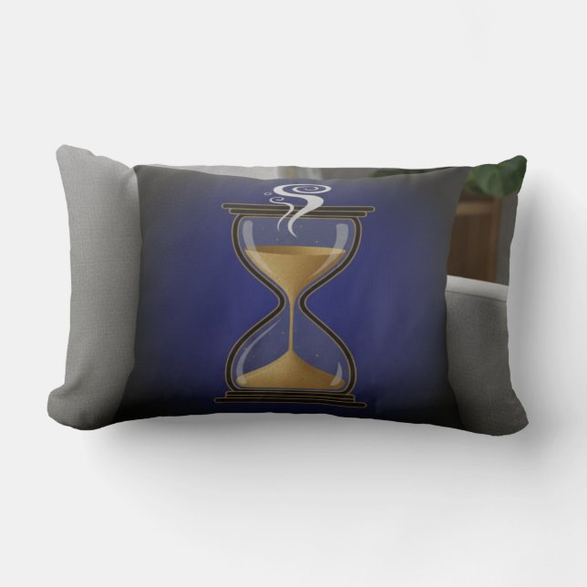 Coussin "Brew Time" – Design Sablier et Café, Élég Lumbarkudde (Framsida)