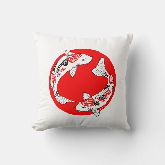 Coussin carpe koi Japon Pillow koi Japan Kudde (Framsida)