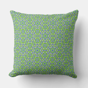 Coussin carré Jimette Design turquise et vert Kudde