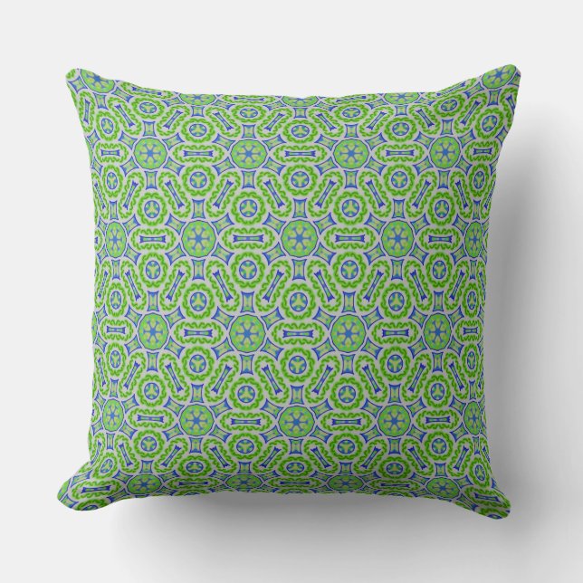 Coussin carré Jimette Design turquise et vert Kudde (Framsida)