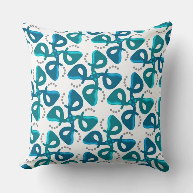 Coussin carré Jimette Design turquoise et blanc Kudde (Framsida)