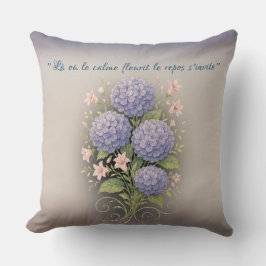 coussin carré '' là où le calme fleurit kudde