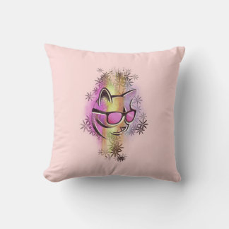 Coussin chat couleurs lunettes de soleil kudde