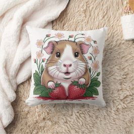 Coussin Cochon d'Inde Espiègle au Jardin de Fraise Kudde