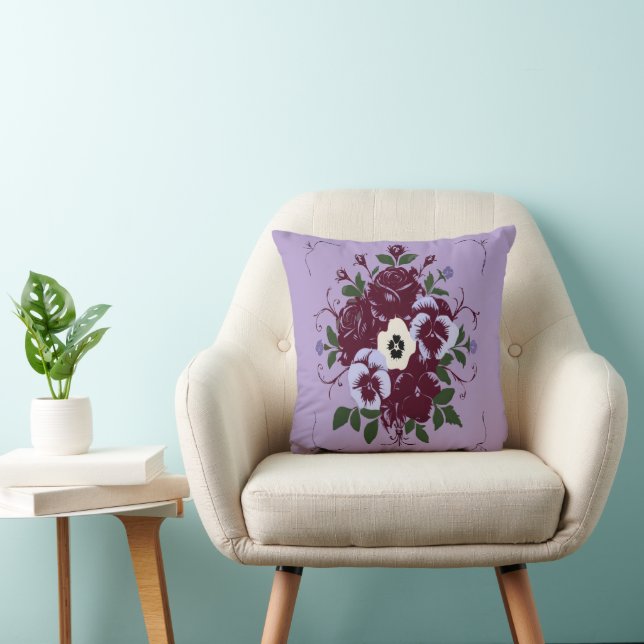 Coussin décoratif - Bouquet de Violettes Kudde (Stol)