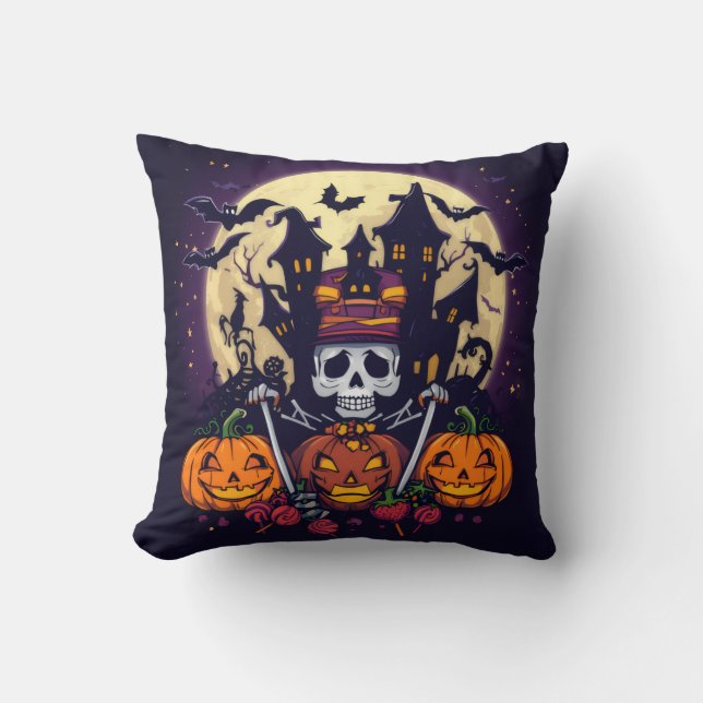 Coussin Décoratif d'Halloween - "Home Sweet Haunte Kudde (Framsida)