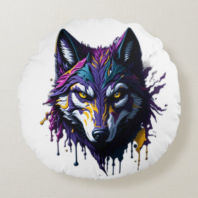 Coussin décoratif rond deux design différents  rund kudde (Framsidan)