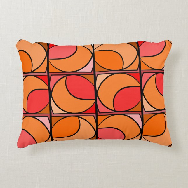 Coussin décoratif seventies orange prydnadskudde (Framsidan)