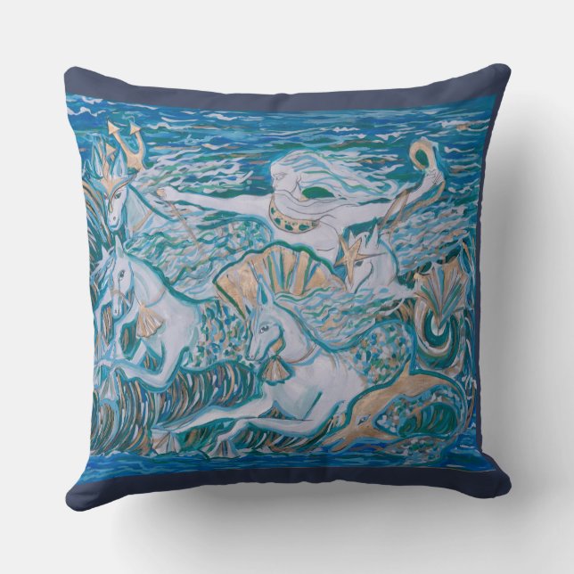 coussin décoratif thème mer poseidon kudde (Baksida)