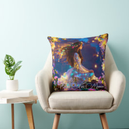 Coussin Déesse Intérieure fleurs brune Kudde
