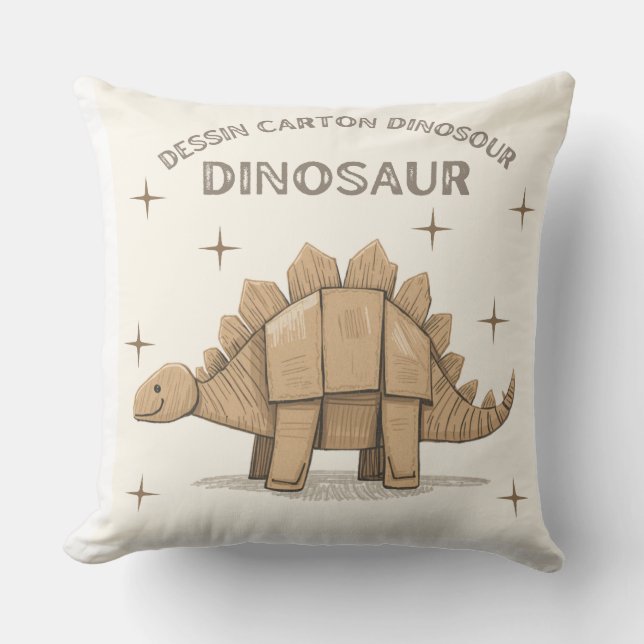 Coussin Dinosaure Cartoon Kudde (Framsida)
