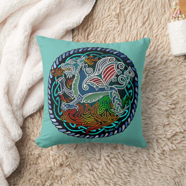 Coussin Dragon celtique Kudde (Filt)
