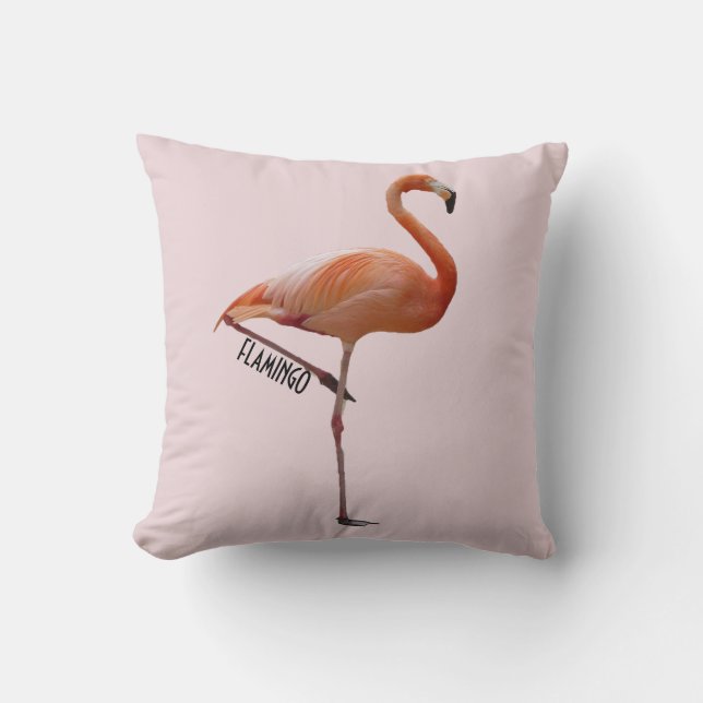 coussin flamant rose sur fond rose poudré kudde (Framsida)