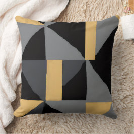 Coussin Géométrie Noir et Or | Style Artisanal Kudde