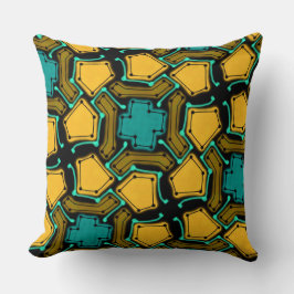 Coussin Jimette Design noir orange et turquoise Kudde