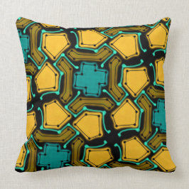 Coussin Jimette Design noir orange et turquoise Kudde