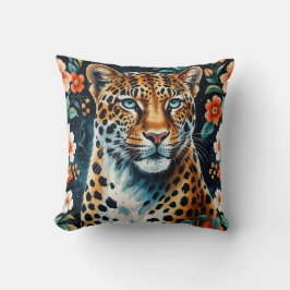 Coussin léopard floral vintage kudde