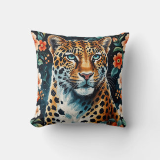 Coussin léopard floral vintage kudde