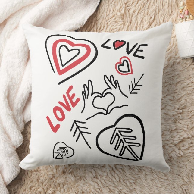 Coussin love et cœurs pour la st Valentin Kudde (Filt)