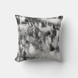 Coussin noir et blanc photo abstraite kudde