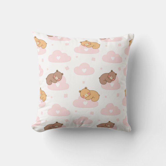 Coussin Oursons et Nuages – Décoration Douce pour  Kudde (Framsida)