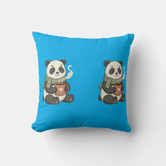 Coussin Panda Mignon - Illustration Câlin Doux Kudde