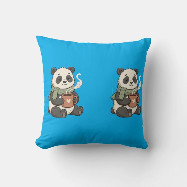Coussin Panda Mignon - Illustration Câlin Doux Kudde (Framsida)