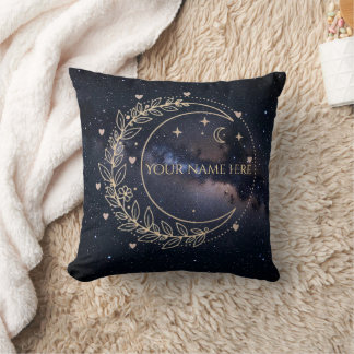 Coussin Personnalisé Lune Mystique et Ciel Étoilé Kudde