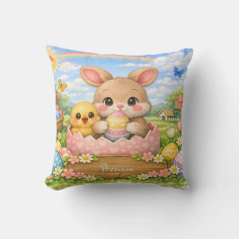 Coussin Personnalisé Prénom – Lapin et Poussin de  Kudde