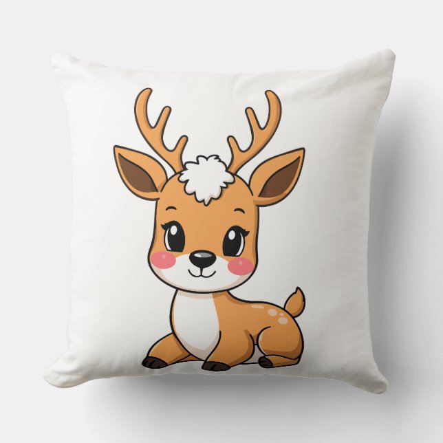 Coussin Petit Cerf Kawaii Kudde (Framsida)