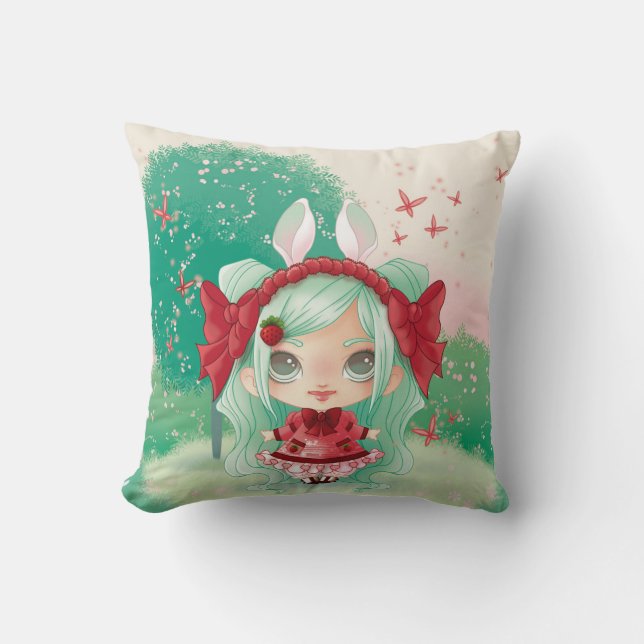 Coussin petite fille lapin kudde (Framsida)