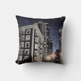 coussin photo de ville la nuit kudde