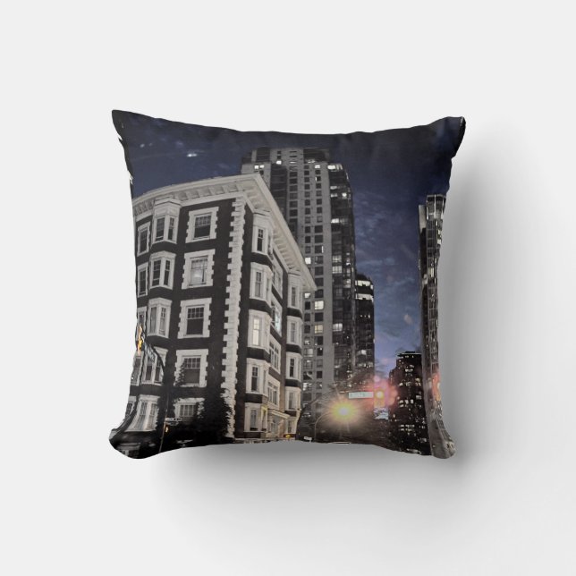 coussin photo de ville la nuit kudde (Framsida)