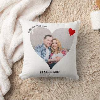 Coussin photo en forme de coeur personnalisé kudde