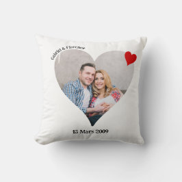Coussin photo en forme de coeur personnalisé kudde