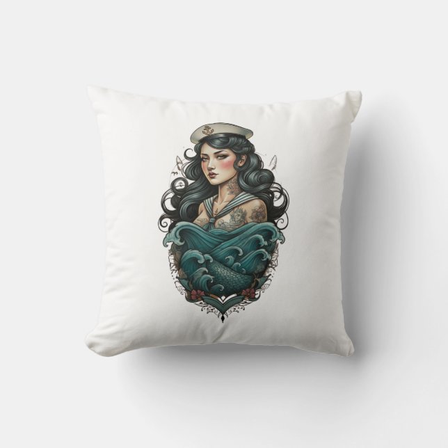 coussin pin up pirate femme kudde (Framsida)