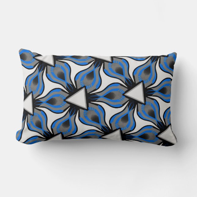 Coussin rect. Jimette Design Turquoise gris blanc Lumbarkudde (Framsida)