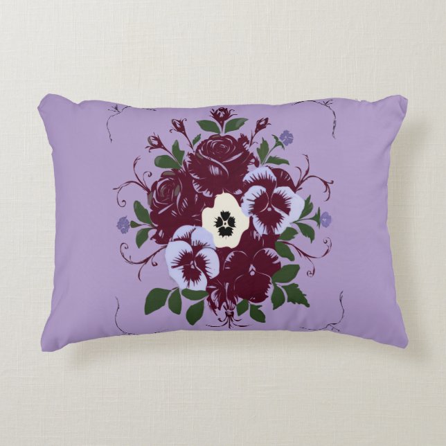 Coussin rectangulaire - Bouquet de Violettes Prydnadskudde (Framsidan)