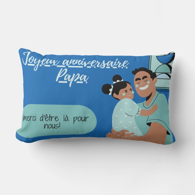 Coussin rectangular Dad's birthday   Lumbarkudde (Framsida)