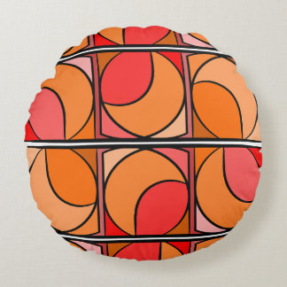 Coussin rond seventies orange rund kudde